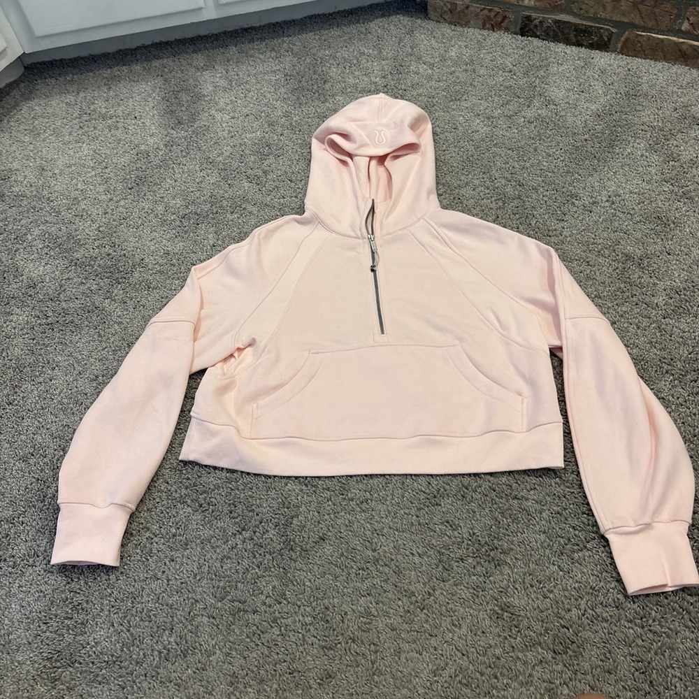 Lululemon Scuba Oversized Half Zip Hoodie Hot Pink Cropped M/L Boxy Fit Yoga